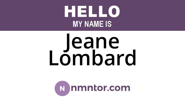 Jeane Lombard