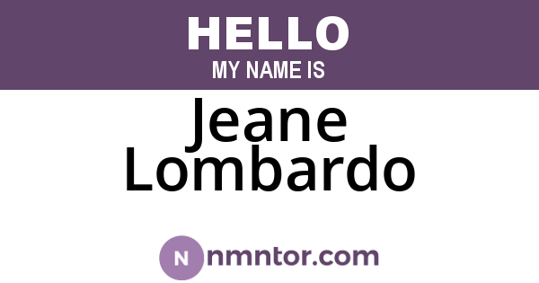 Jeane Lombardo