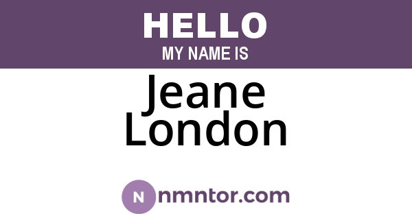Jeane London