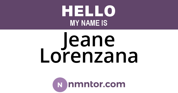 Jeane Lorenzana