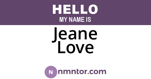 Jeane Love