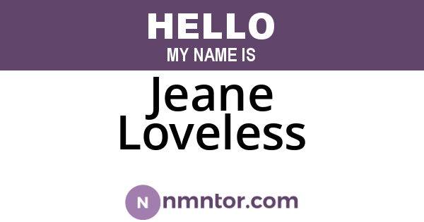Jeane Loveless