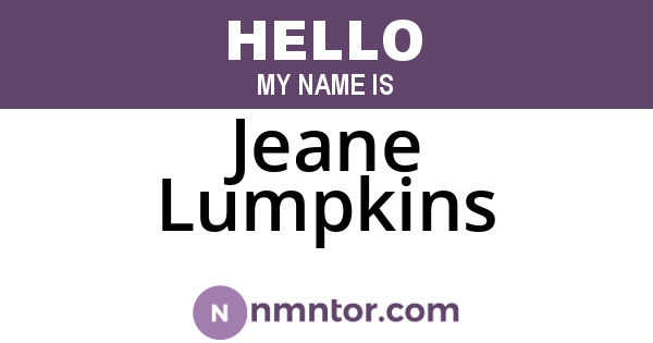 Jeane Lumpkins