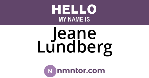 Jeane Lundberg