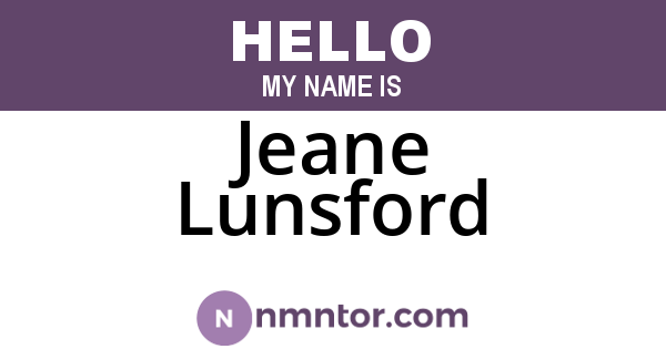 Jeane Lunsford