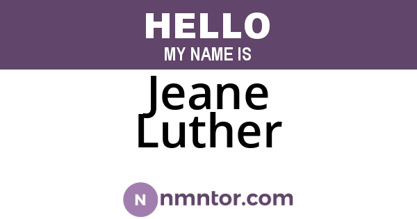 Jeane Luther