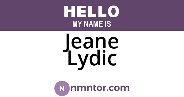 Jeane Lydic