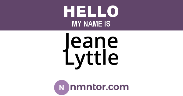 Jeane Lyttle