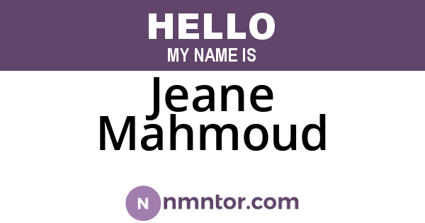 Jeane Mahmoud