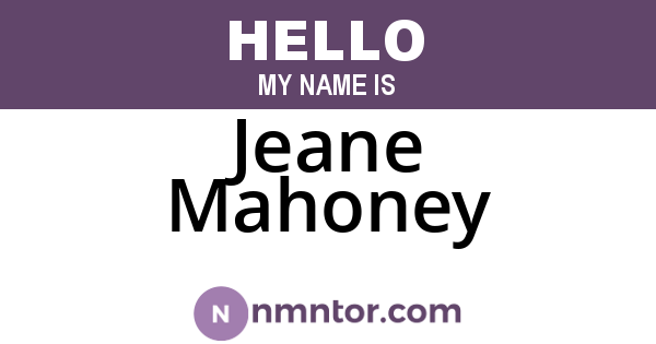 Jeane Mahoney