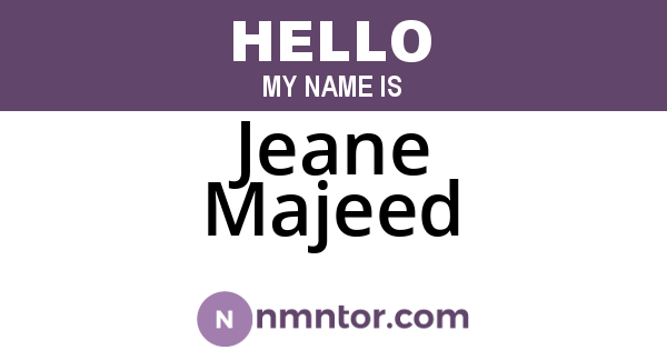 Jeane Majeed