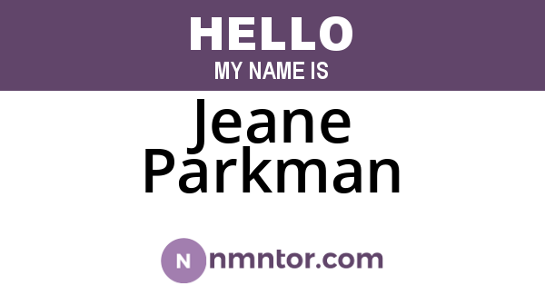 Jeane Parkman