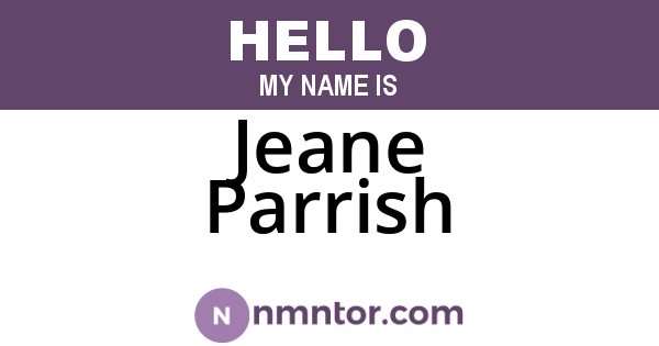 Jeane Parrish