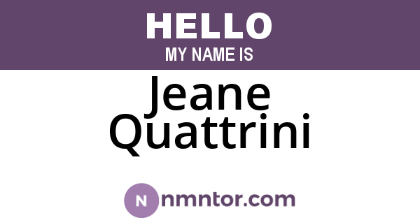 Jeane Quattrini
