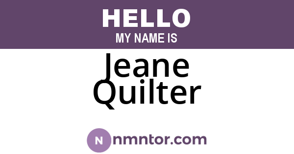 Jeane Quilter