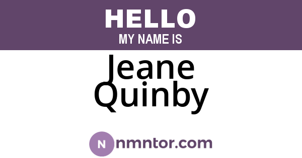 Jeane Quinby