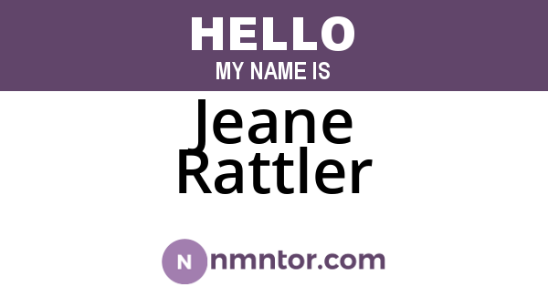 Jeane Rattler