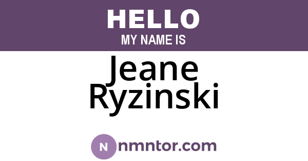 Jeane Ryzinski