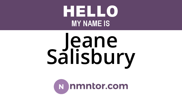 Jeane Salisbury