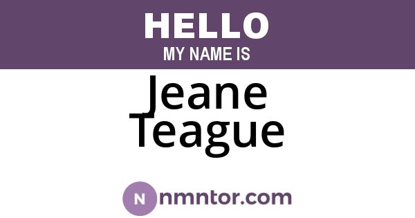 Jeane Teague