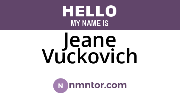 Jeane Vuckovich