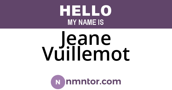 Jeane Vuillemot