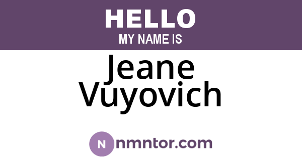 Jeane Vuyovich
