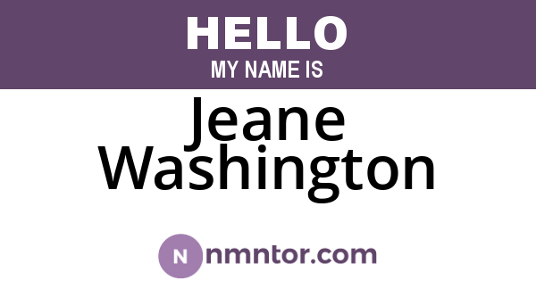 Jeane Washington