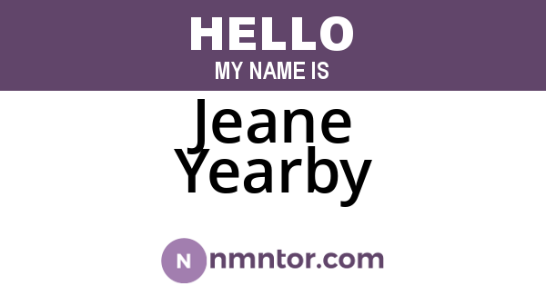 Jeane Yearby