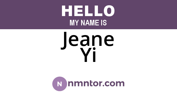Jeane Yi