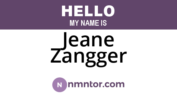 Jeane Zangger