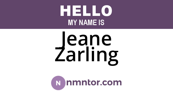 Jeane Zarling