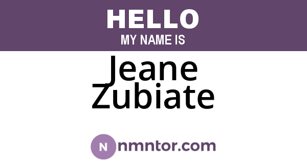 Jeane Zubiate