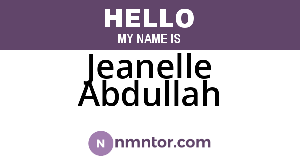 Jeanelle Abdullah