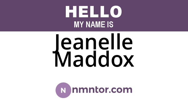 Jeanelle Maddox