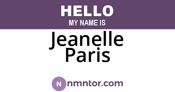 Jeanelle Paris