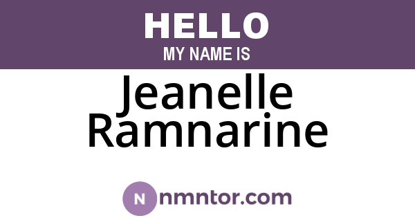 Jeanelle Ramnarine