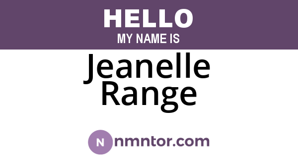 Jeanelle Range