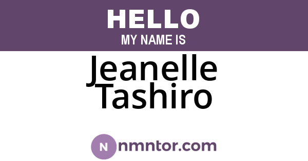 Jeanelle Tashiro
