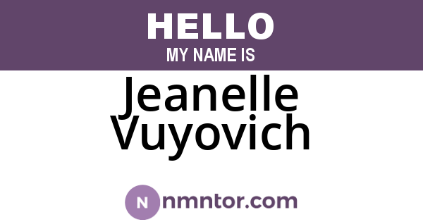 Jeanelle Vuyovich