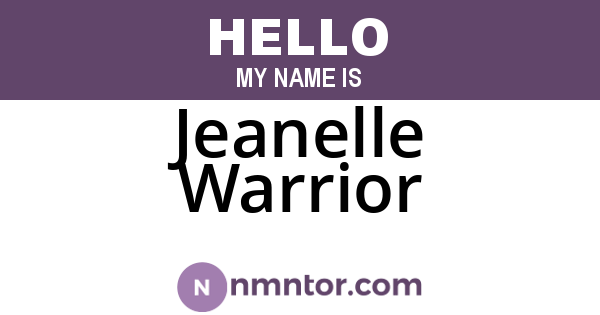 Jeanelle Warrior
