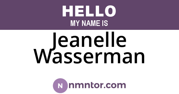 Jeanelle Wasserman