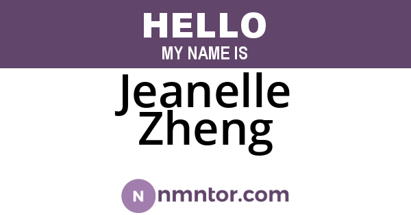 Jeanelle Zheng