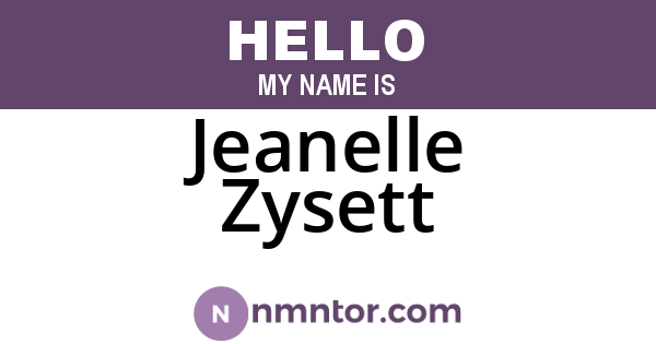 Jeanelle Zysett