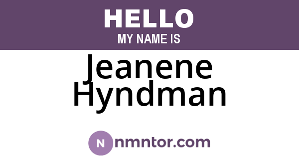 Jeanene Hyndman
