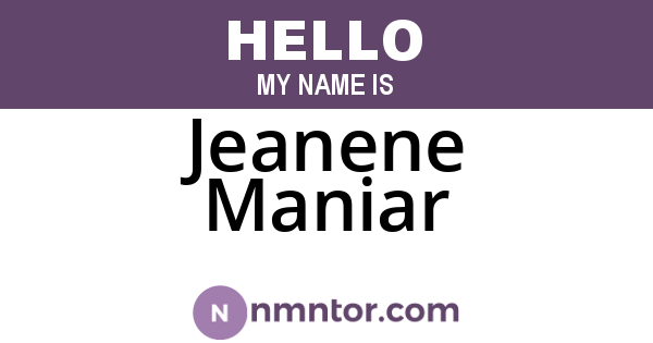 Jeanene Maniar
