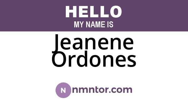 Jeanene Ordones