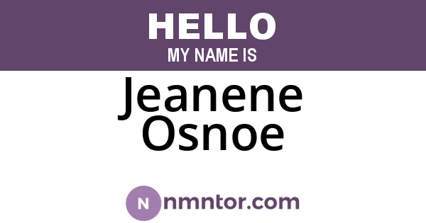 Jeanene Osnoe