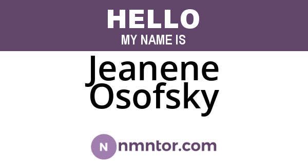 Jeanene Osofsky