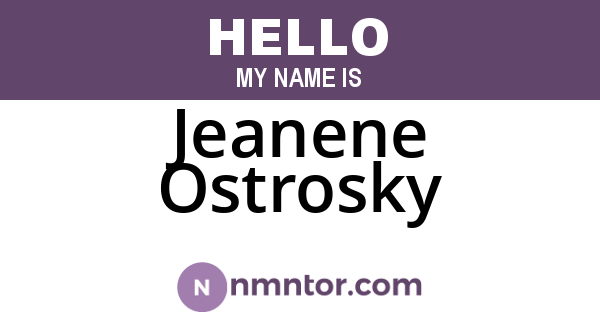 Jeanene Ostrosky